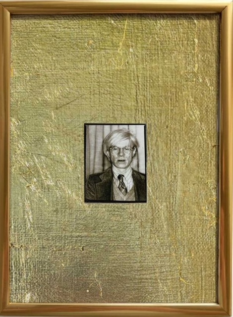 Philippe Morillon - Warhol Photomaton sur fond de feuille dorée
